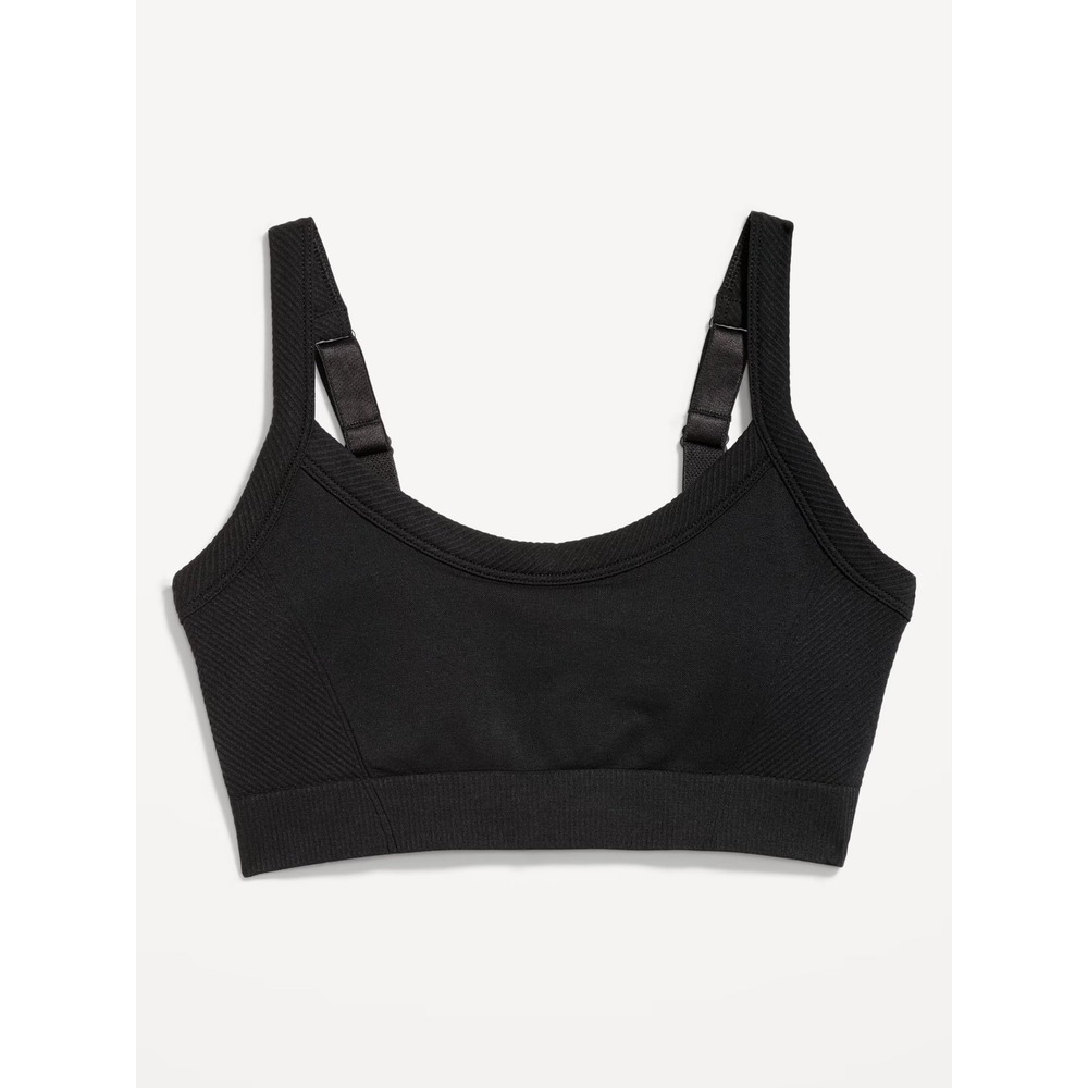 Old Navy Women's Light Suport Fluid Seamless Ribbed Sports Bra #845757 - Black L